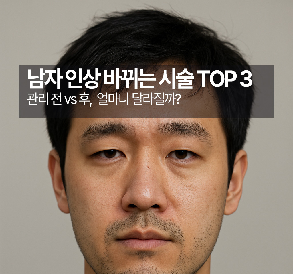 남자 얼굴 인상 바뀌는 시술 BEST 3 – 수염제모, 보톡스, 눈썹문신 효과 정리